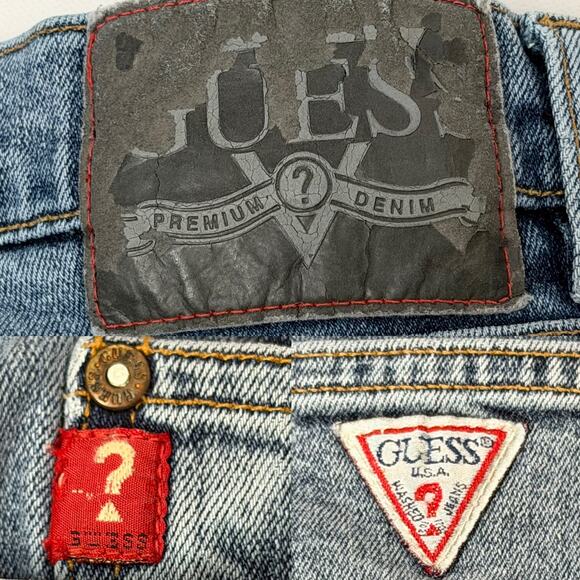 Vtg 90s/Y2K Guess U.S.A. High Rise Crop Ankle Slit Jeans sz 28 - Picture 15 of 15